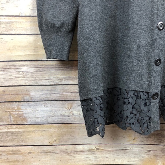 Soft Surroundings Lace Trim Cardigan Tunic Size L - Picture 2 of 8